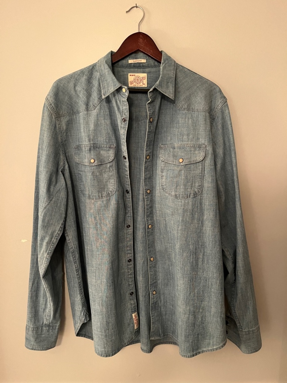 Lucky Brand Light Denim Button-Down Western Shirt